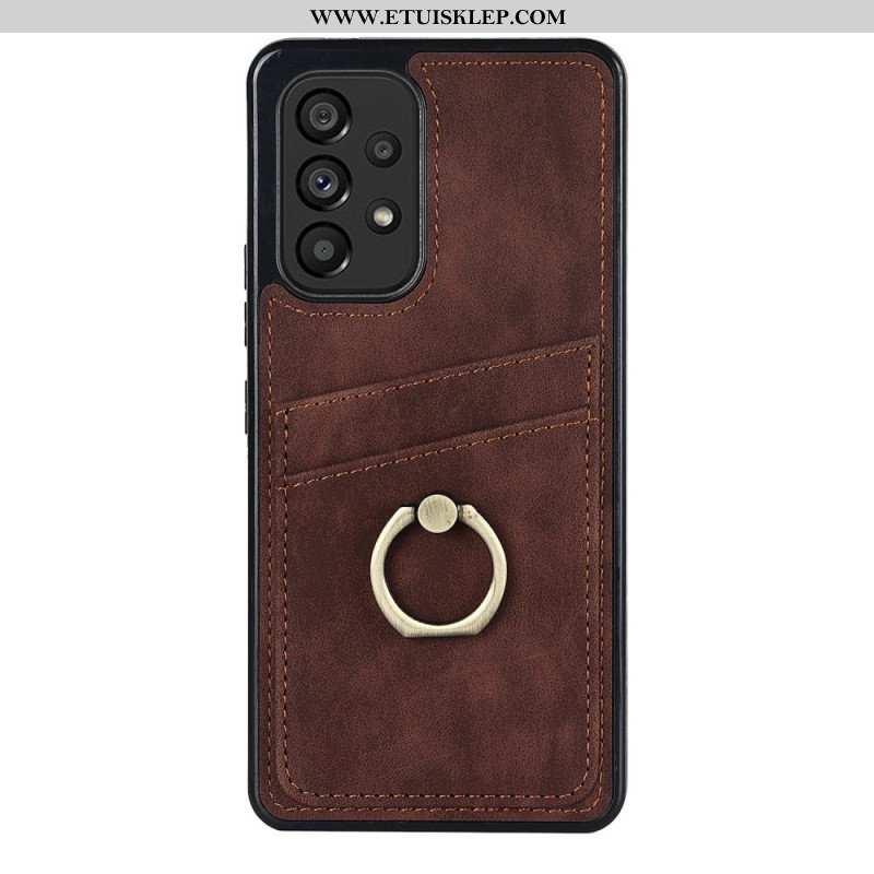 Etui do Samsung Galaxy A53 5G Vintage Wspornik Pierścieniowy I Uchwyt Na Kartę